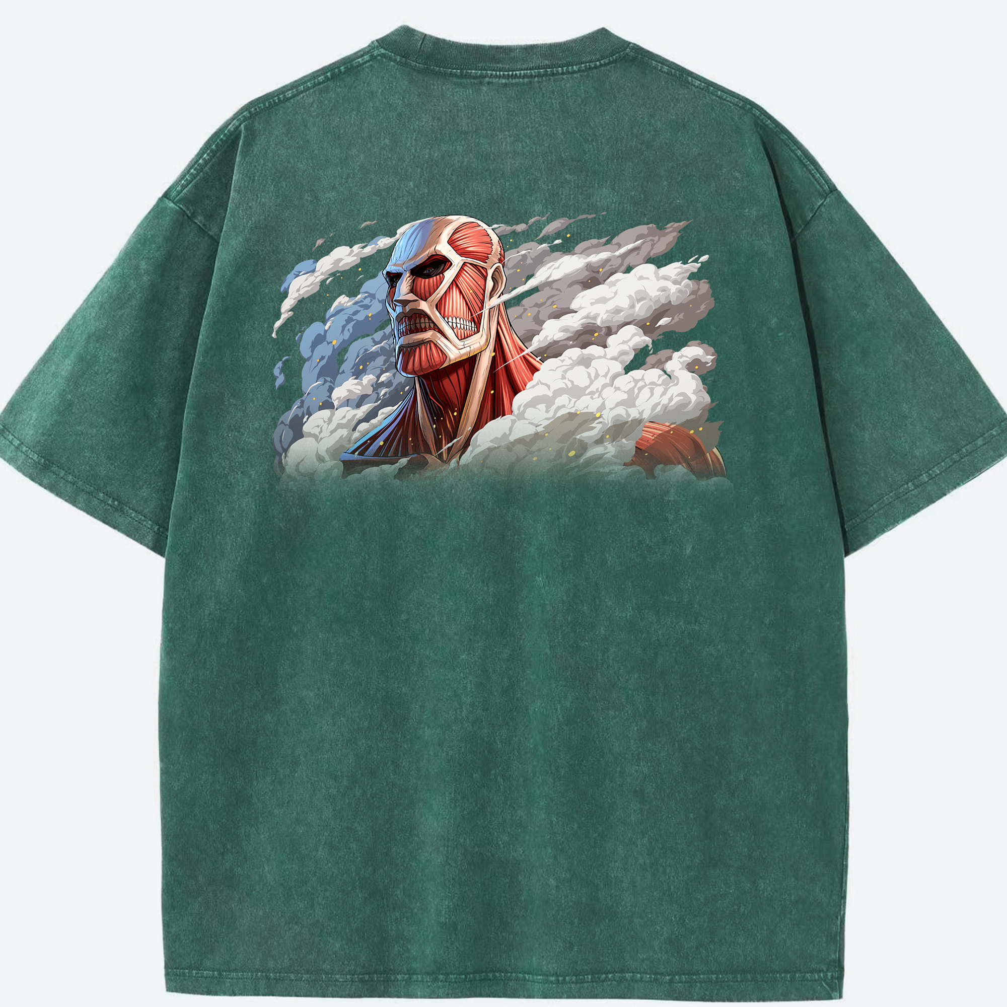 （画像用） 進撃の巨人 Attack on Titan 綿100% ヴィンテージ風 半袖Tシャツ（背面プリント）